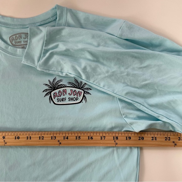 Ron Jon Surf Shop Men's Light Blue Teal Long Sleeve Performance Tee Size Medium - Picture 5 of 8